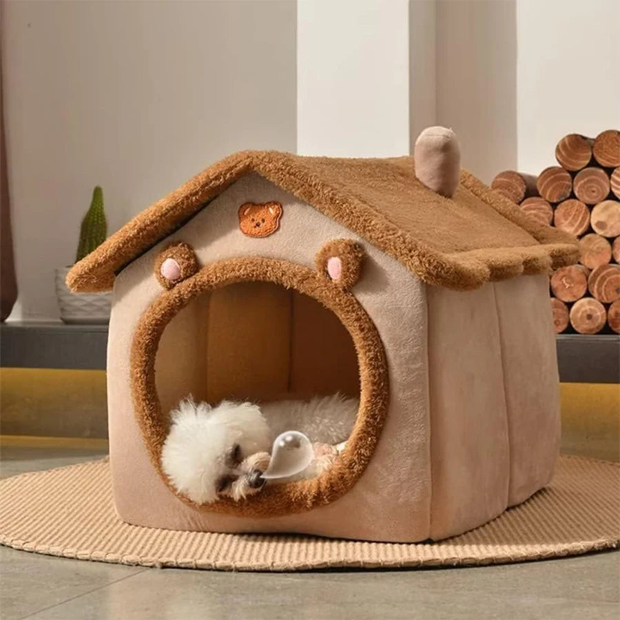 Foldable Pet House - Washable and Removable, Cave for Puppies