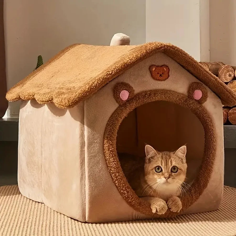 Foldable Pet House - Washable and Removable, Cave for Puppies