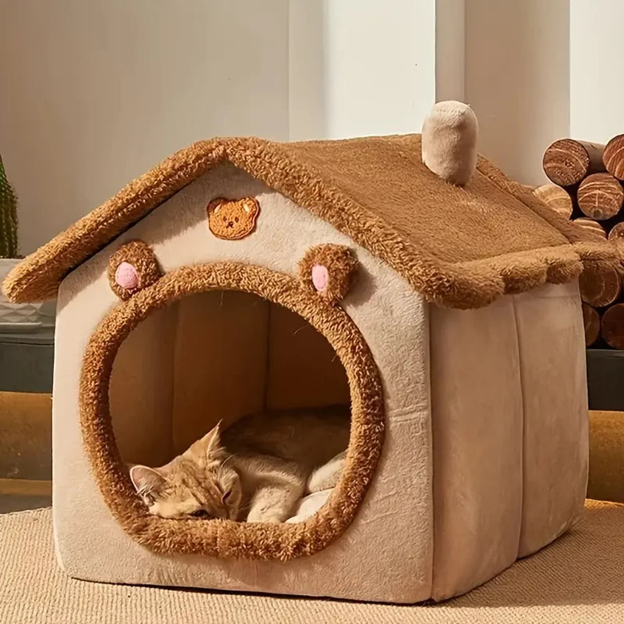 Foldable Pet House - Washable and Removable, Cave for Puppies